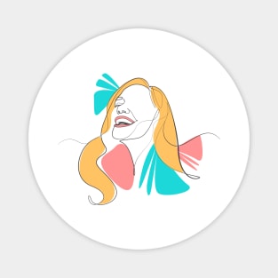 Smile Women Lineart Magnet